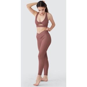 BeachRiot Cara ribbed Leggings v-waist brown